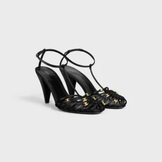 Sandale mit Käfigabsatz aus Satin