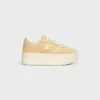 Sneaker mit Blockabsatz aus Wildleder und Kalbsleder