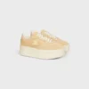 Sneaker mit Blockabsatz aus Wildleder und Kalbsleder
