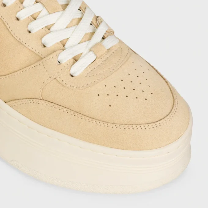 Sneaker mit Blockabsatz aus Wildleder und Kalbsleder