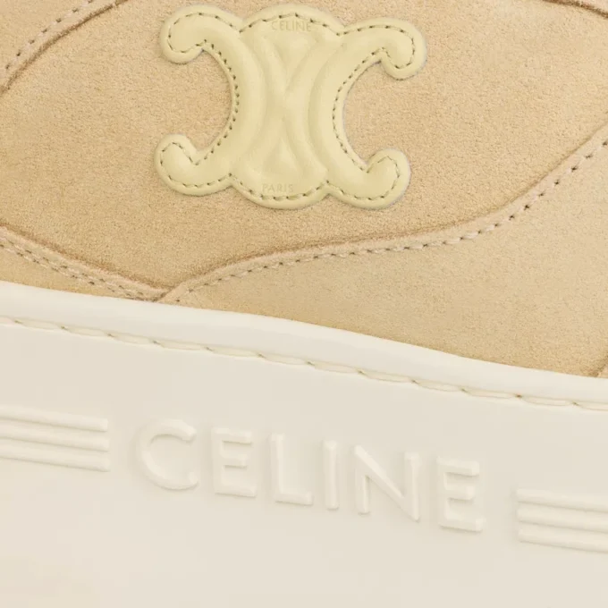 Sneaker mit Blockabsatz aus Wildleder und Kalbsleder