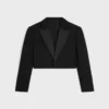Spencer-Smokingjacke aus Wollgabardine Spencer-Smokingjacke aus Wollgabardine