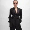 Spencer-Smokingjacke aus Wollgabardine Spencer-Smokingjacke aus Wollgabardine