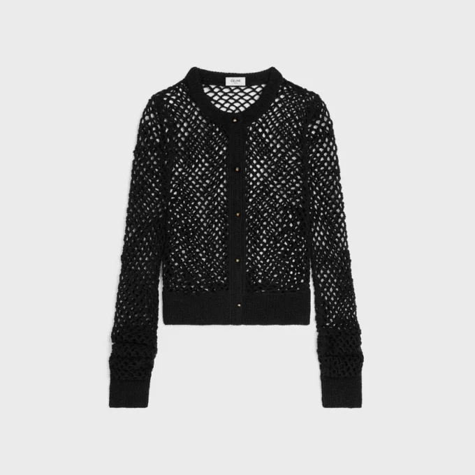 Strickjacke aus Baumwollhäkelstoff Strickjacke aus Baumwollhäkelstoff