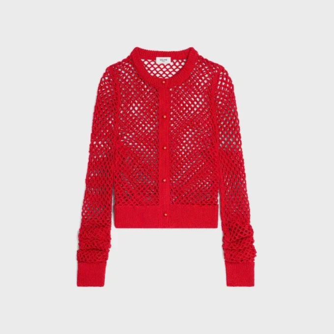 Strickjacke aus Baumwollhäkelstoff Strickjacke aus Baumwollhäkelstoff