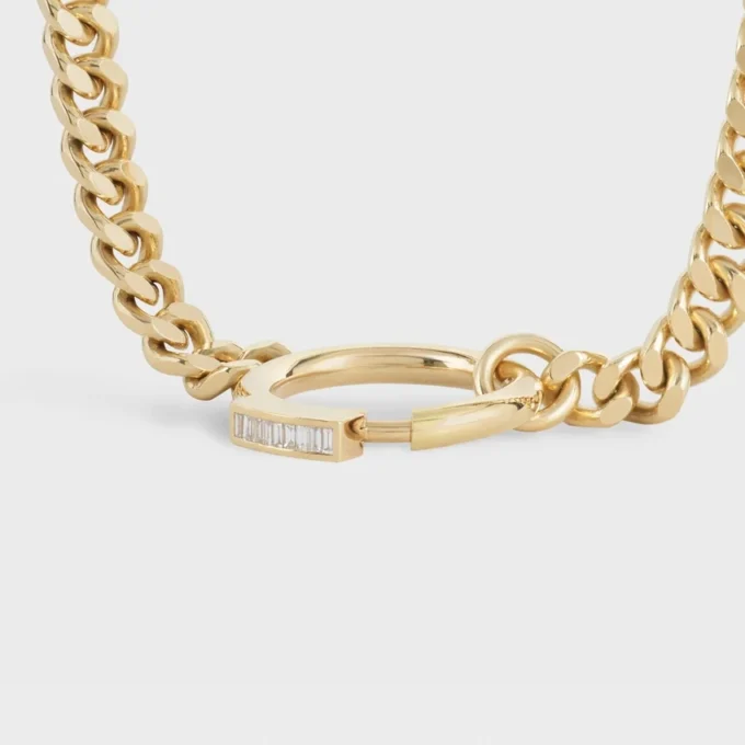 Systeme Halskette aus Gelbgold und Diamanten