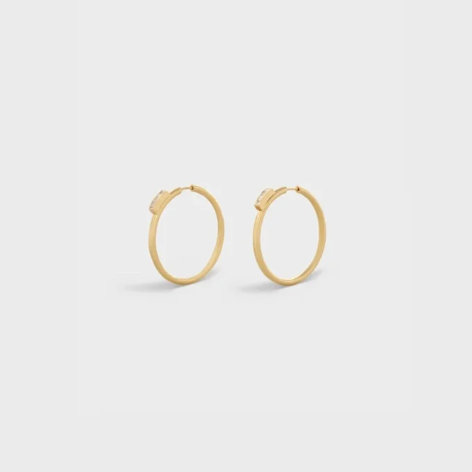 Systeme Large Hoops aus Gelbgold und Diamanten Systeme Large Hoops aus Gelbgold und Diamanten