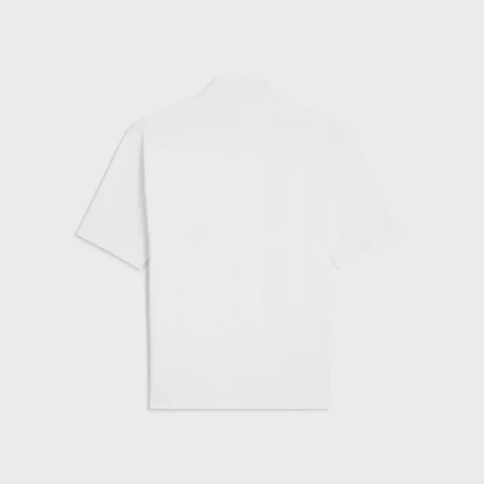 T-Shirt mit Stehkragen aus Baumwolljersey