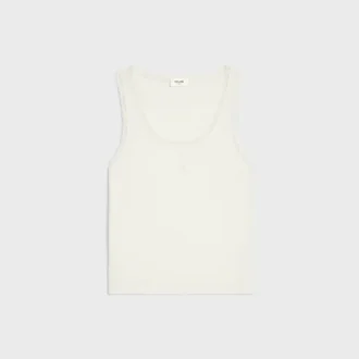 Tanktop aus gerippter Baumwolle und Seide
