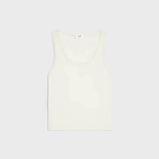 Tanktop aus gerippter Baumwolle und Seide