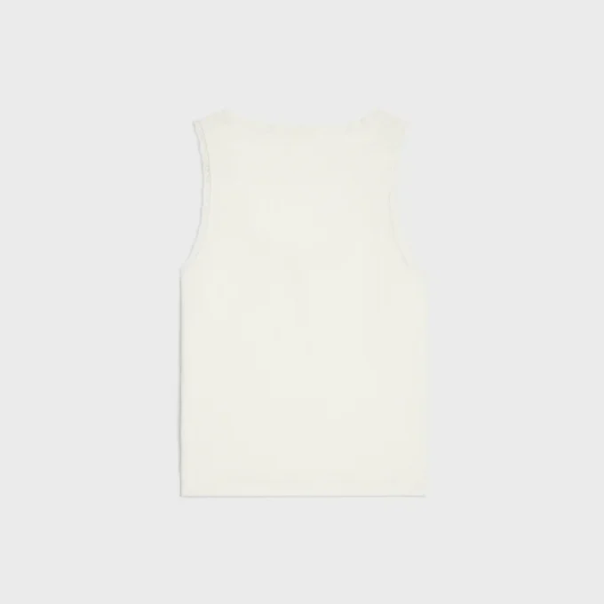 Tanktop aus gerippter Baumwolle und Seide