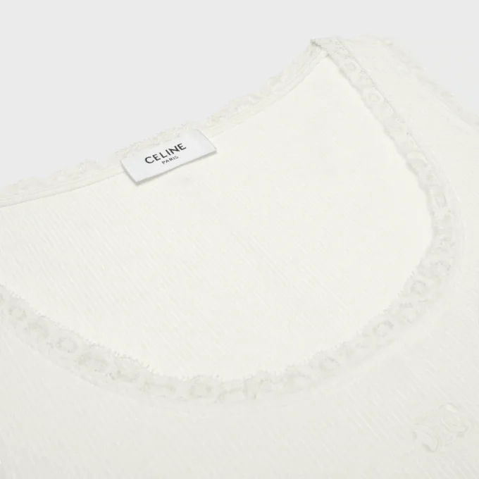 Tanktop aus gerippter Baumwolle und Seide