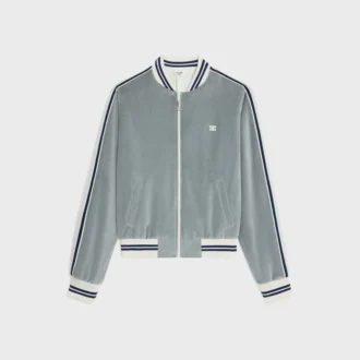 Teddy-Trainingsjacke aus Samt-Jersey
