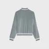 Teddy-Trainingsjacke aus Samt-Jersey