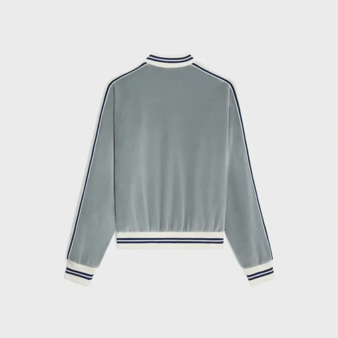 Teddy-Trainingsjacke aus Samt-Jersey