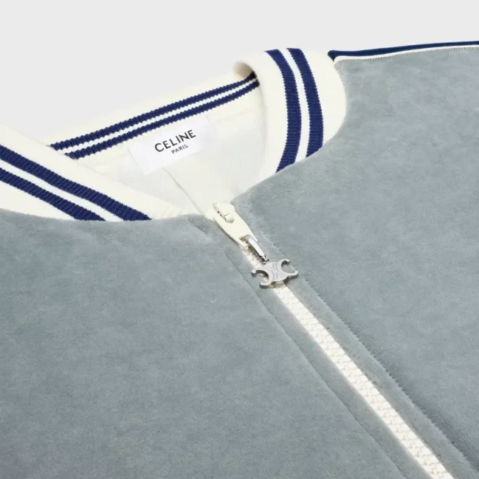 Teddy-Trainingsjacke aus Samt-Jersey
