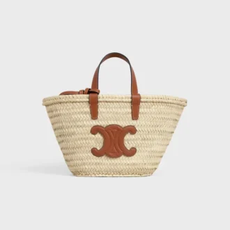 Teen CELINE Classic Panier aus Palmblättern und Kalbsleder