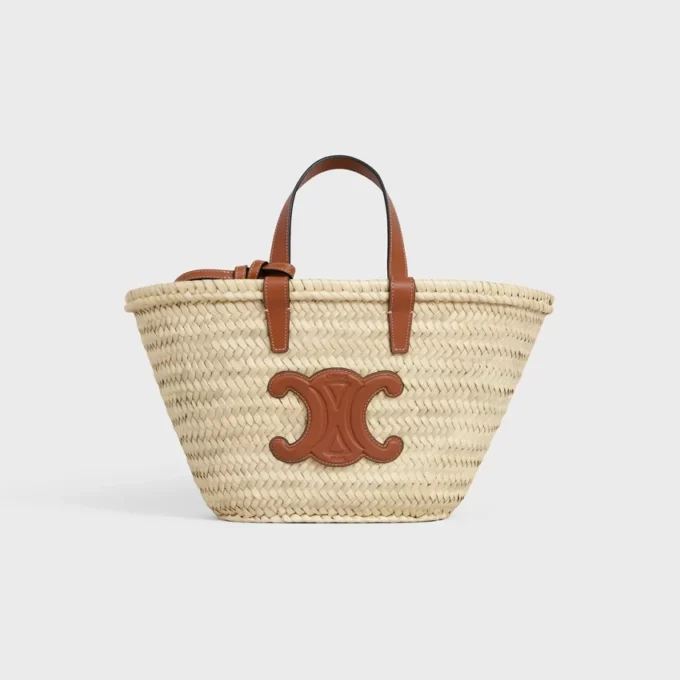 Teen CELINE Classic Panier aus Palmblättern und Kalbsleder Teen CELINE Classic Panier aus Palmblättern und Kalbsleder