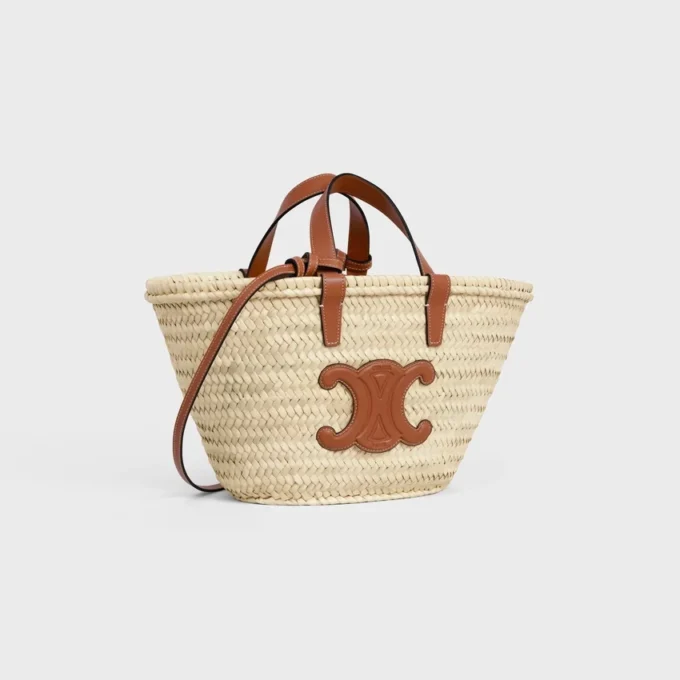 Teen CELINE Classic Panier aus Palmblättern und Kalbsleder Teen CELINE Classic Panier aus Palmblättern und Kalbsleder