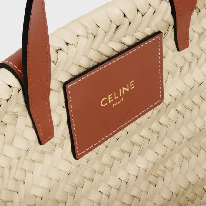 Teen CELINE Classic Panier aus Palmblättern und Kalbsleder Teen CELINE Classic Panier aus Palmblättern und Kalbsleder