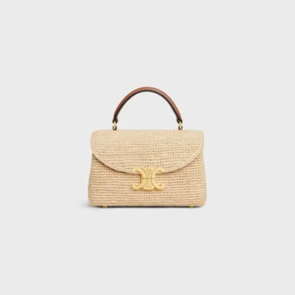 Teen Nino Tasche aus Raffia und Kalbsleder Teen Nino Tasche aus Raffia und Kalbsleder