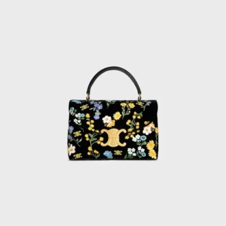 Teen Nino Tasche aus Samt mit Blumenstickerei