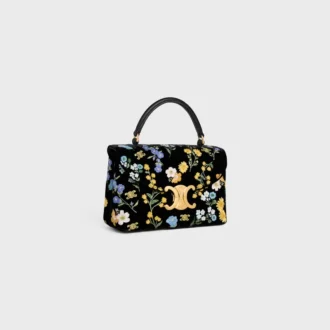 Teen Nino Tasche aus Samt mit Blumenstickerei
