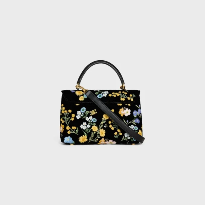 Teen Nino Tasche aus Samt mit Blumenstickerei