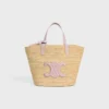 Teen Supple CELINE Classic Panier aus Raffia und Kalbsleder Teen Supple CELINE Classic Panier aus Raffia und Kalbsleder