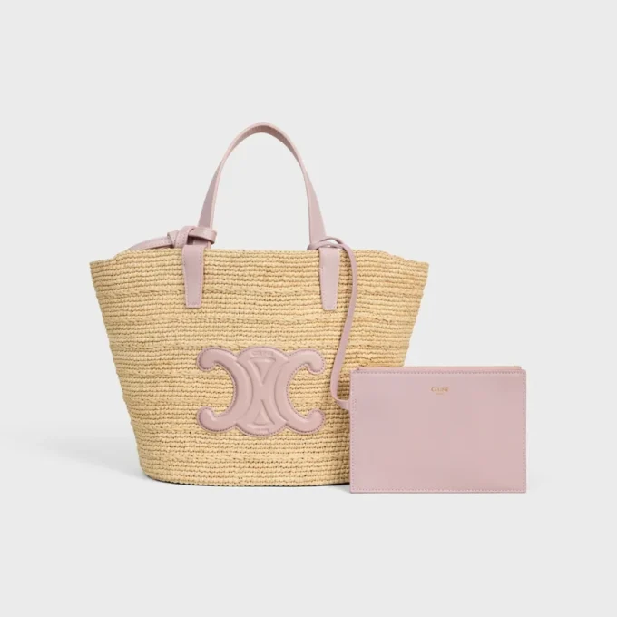 Teen Supple CELINE Classic Panier aus Raffia und Kalbsleder Teen Supple CELINE Classic Panier aus Raffia und Kalbsleder