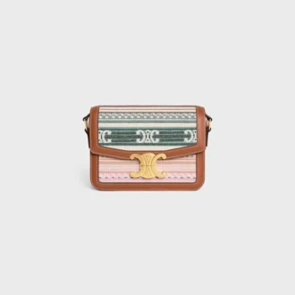 Teen Triomphe Tasche aus gestreiftem Textil und Kalbsleder