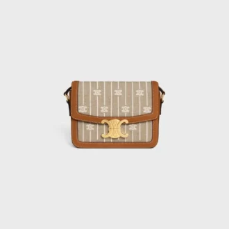 Teen Triomphe Tasche aus Textil mit durchgehendem Triomphe-Muster und Kalbsleder