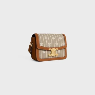 Teen Triomphe Tasche aus Textil mit durchgehendem Triomphe-Muster und Kalbsleder