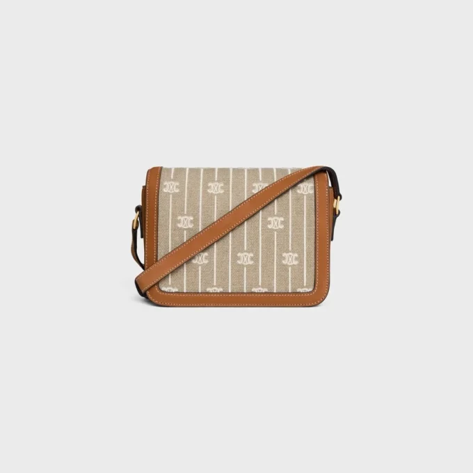 Teen Triomphe Tasche aus Textil mit durchgehendem Triomphe-Muster und Kalbsleder Teen Triomphe Tasche aus Textil mit durchgehendem Triomphe-Muster und Kalbsleder