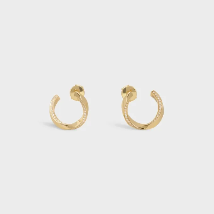 Torsion Ohrringe aus Gelbgold und Diamanten Torsion Ohrringe aus Gelbgold und Diamanten