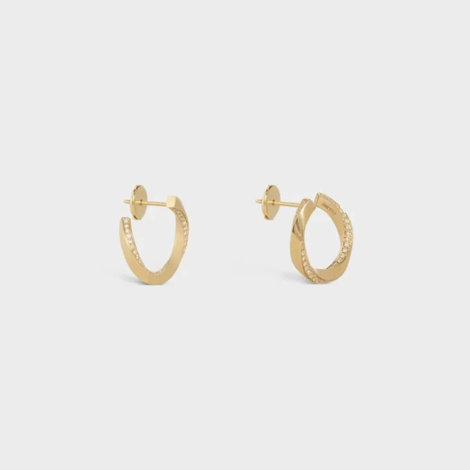 Torsion Ohrringe aus Gelbgold und Diamanten Torsion Ohrringe aus Gelbgold und Diamanten
