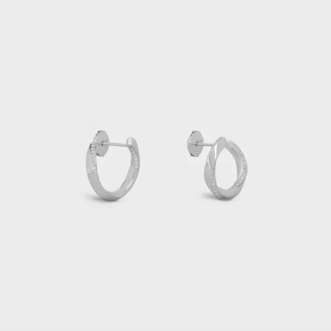 Torsion-Ohrringe aus Weißgold und Diamanten Torsion-Ohrringe aus Weißgold und Diamanten