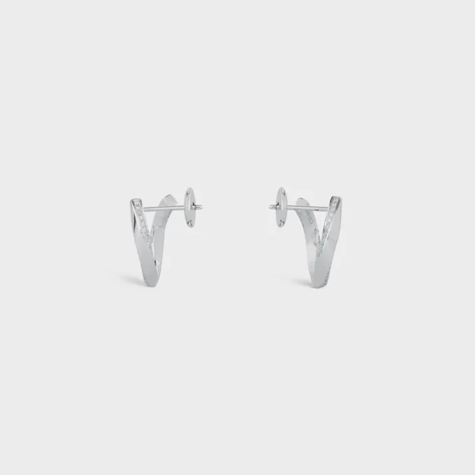 Torsion-Ohrringe aus Weißgold und Diamanten Torsion-Ohrringe aus Weißgold und Diamanten