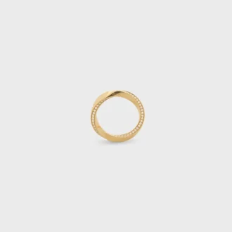 Torsion-Ring aus Gelbgold und Diamanten