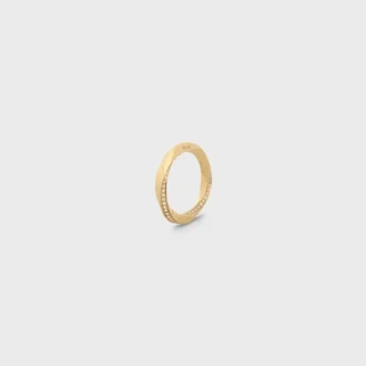 Torsion-Ring aus Gelbgold und Diamanten