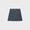 Trapeze-Minirock aus Raw-Wash-Denim