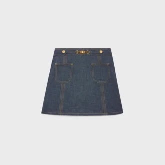 Trapeze-Minirock aus Raw-Wash-Denim Trapeze-Minirock aus Raw-Wash-Denim