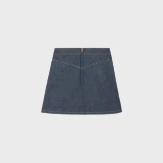 Trapeze-Minirock aus Raw-Wash-Denim Trapeze-Minirock aus Raw-Wash-Denim