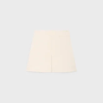 Trapeze-Minirock aus Woll-Seiden-Gabardine