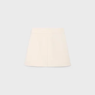 Trapeze-Minirock aus Woll-Seiden-Gabardine