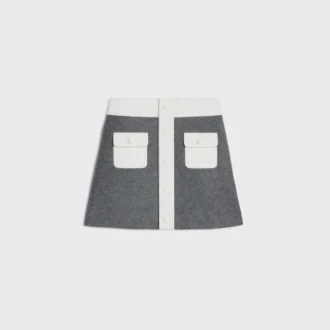 Trapeze-Minirock aus Wollstoff