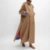 Trenchcoat aus Baumwoll- und Wollgabardine