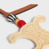 Triomphe-Anhänger aus Raffia und naturbelassenem Kalbsleder