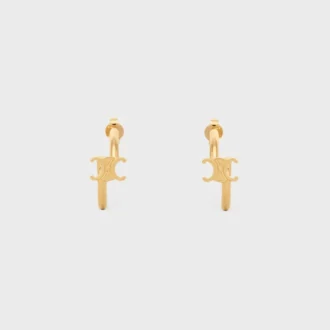 Triomphe Asymmetrische Creolen aus Messing mit Goldfinish
