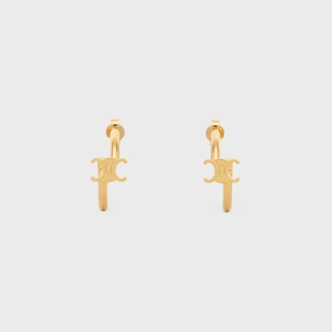 Triomphe Asymmetrische Creolen aus Messing mit Goldfinish Triomphe Asymmetrische Creolen aus Messing mit Goldfinish